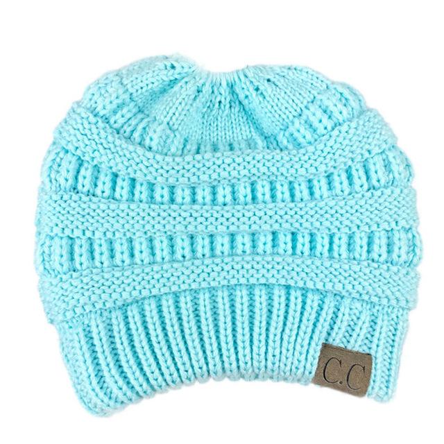 CuteBeanie Soft Knit Ponytail Beanie