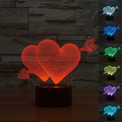 Image of Heartstruck 3D Illusion Lamp - 3D Led Lamps - SlickLamps.com