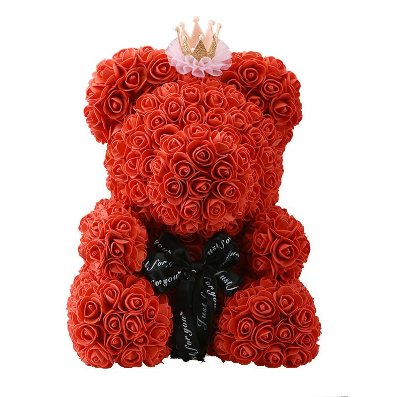 Crown Rose Bear - Red