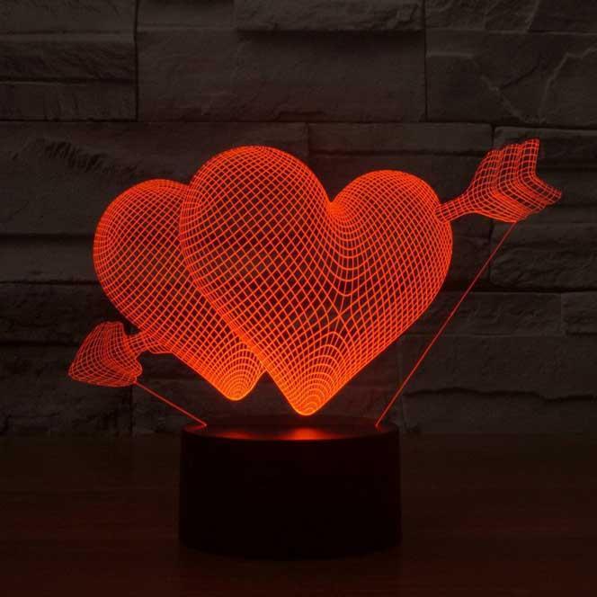 Heartstruck 3D Illusion Lamp - 3D Led Lamps - SlickLamps.com