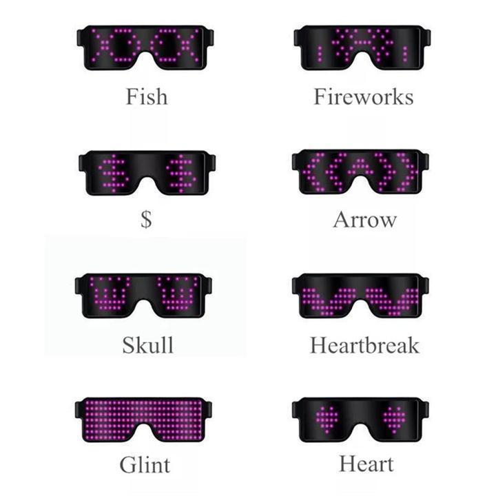 Customizable Quick Flash Rechargeable Luminous LED Light Glasses