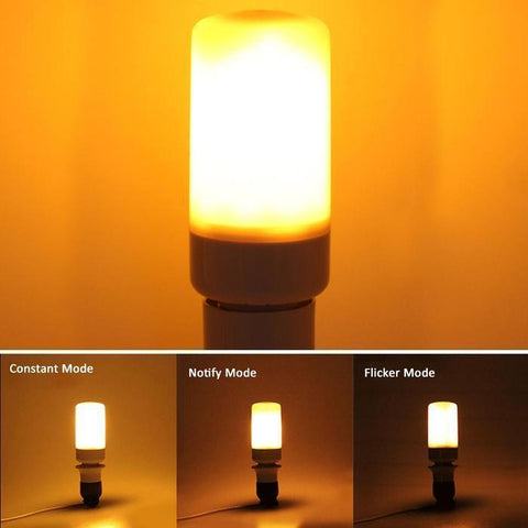 Image of LED Flame Effect Flickering Fire Light Bulb with Gravity Sensor - SlickDecor.com