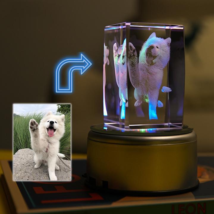 Custom 3D Photo Engraved Crystal Lamp of Your Beloved One
