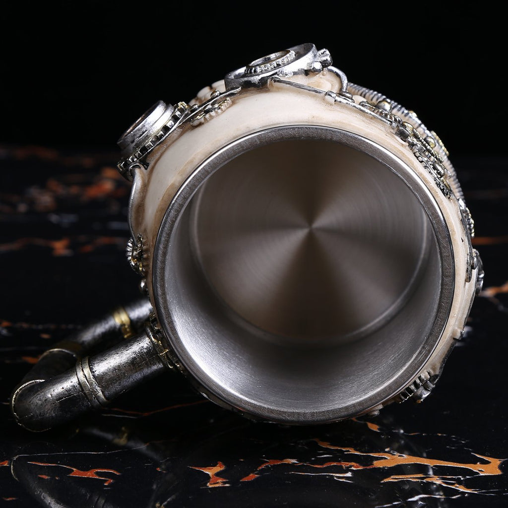 HANDCRAFTED STEAMPUNK SKULL MUG - SlickDecor.com