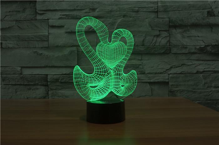 Love Swan 3D Illusion Lamp - 3D Led Lamps - SlickLamps.com