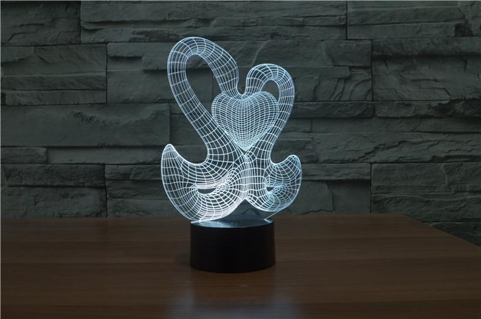 Love Swan 3D Illusion Lamp - 3D Led Lamps - SlickLamps.com