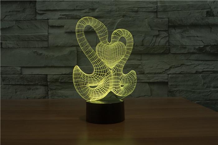 Love Swan 3D Illusion Lamp - 3D Led Lamps - SlickLamps.com