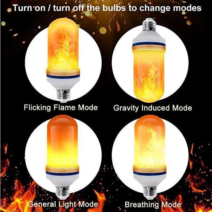 LED Flame Effect Flickering Fire Light Bulb with Gravity Sensor - SlickDecor.com