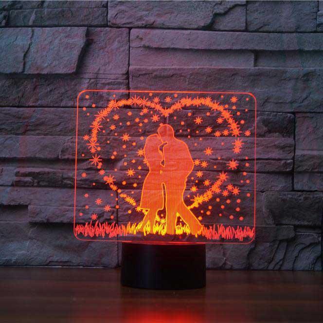 Passionate Kiss 3D Illusion Lamp - 3D Led Lamps - SlickLamps.com