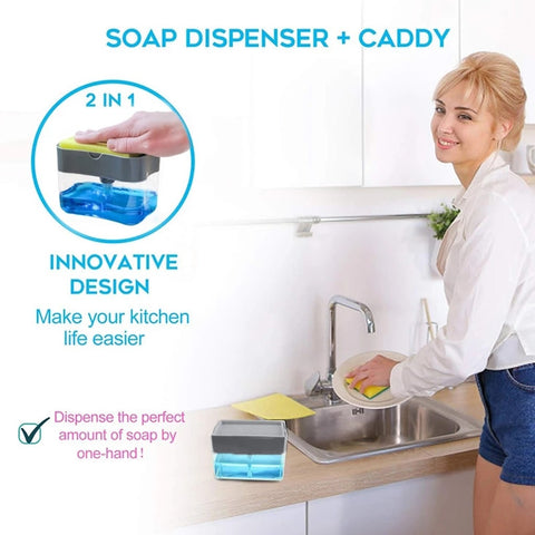 Image of 2-in-1 Sponge Box With Soap Dispenser