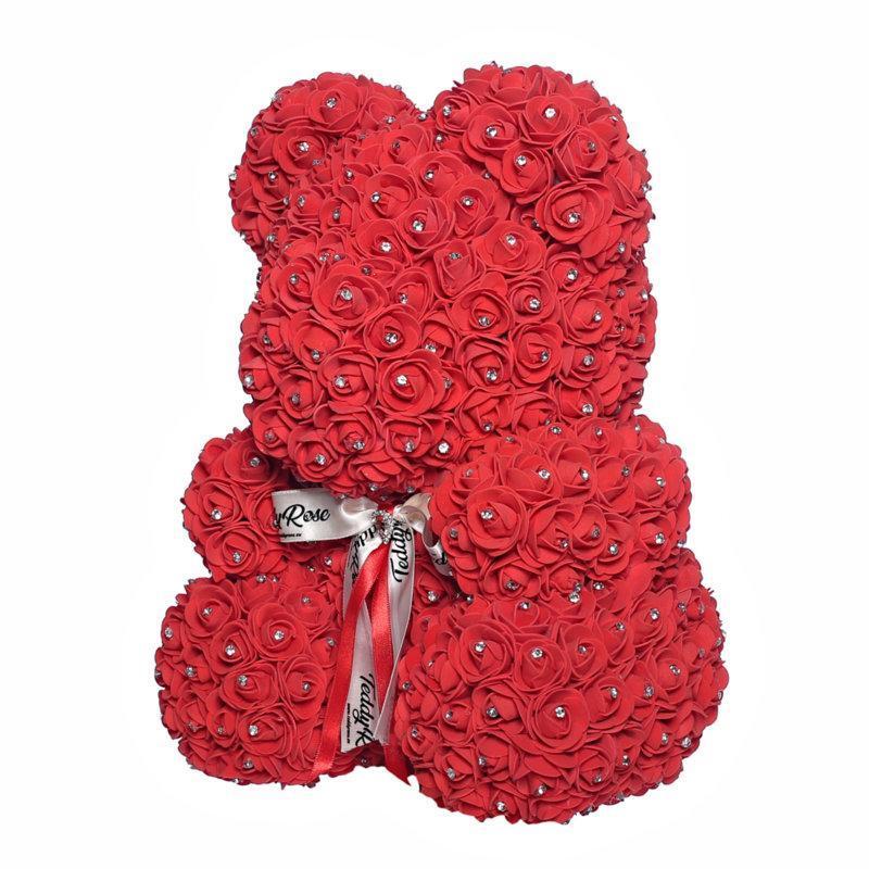 Diamonds Roses Bear - Red