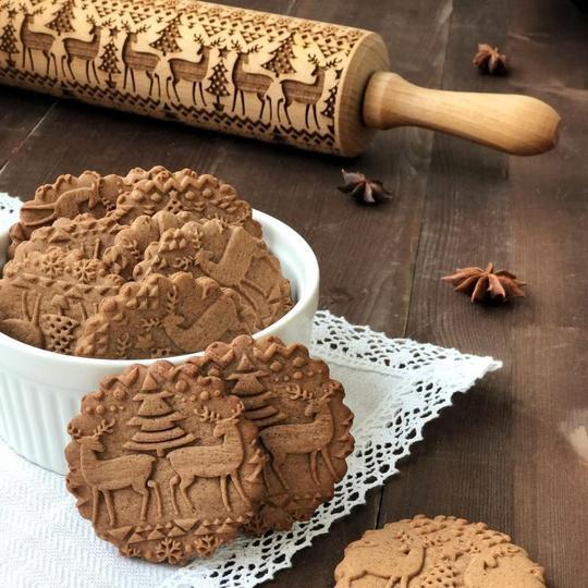 Christmas Embossing Rolling Pin - SlickDecor.com