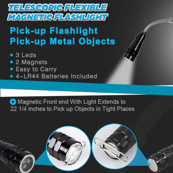Telescopic Flexible Magnetic Flashlight