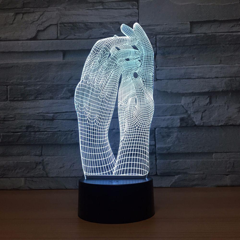 Two Hands 3D Illusion Lamp