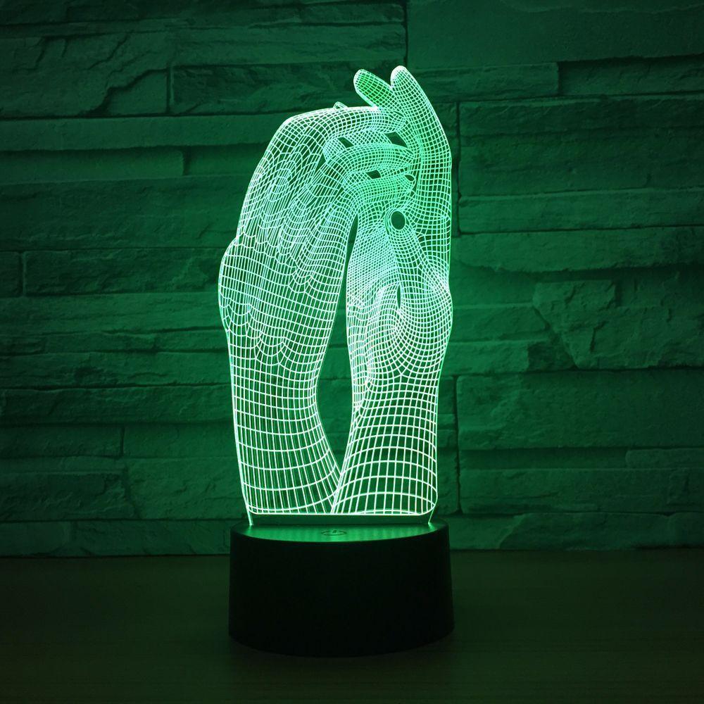 Two Hands 3D Illusion Lamp