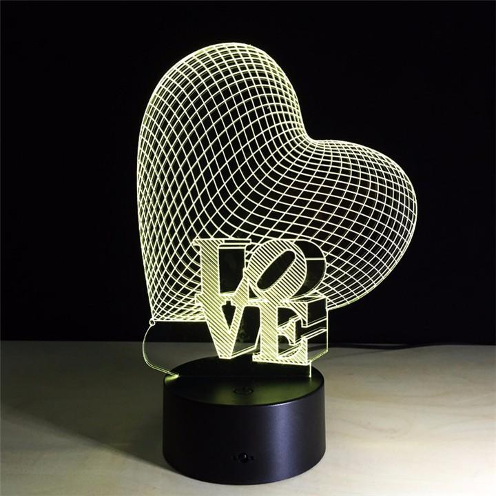 Love Heart 3D Illusion Lamp