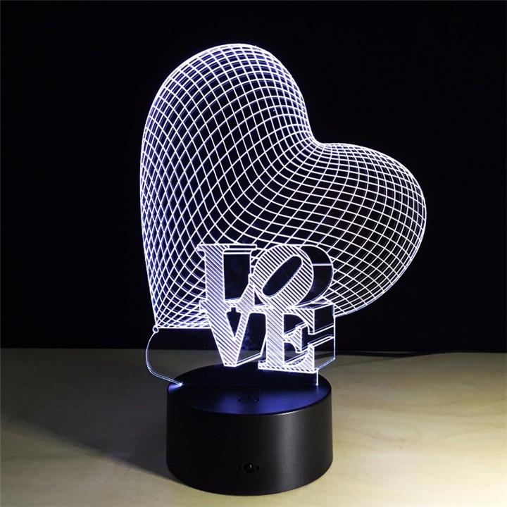 Love Heart 3D Illusion Lamp