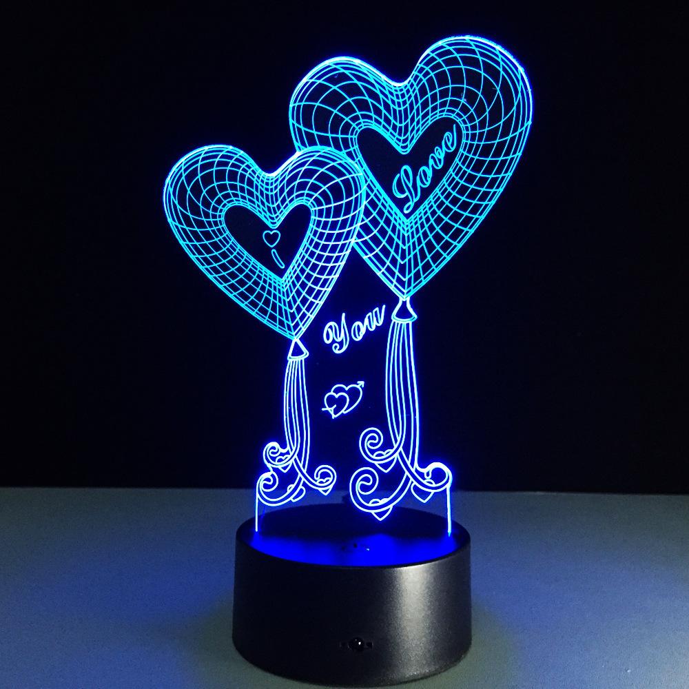 Stylish Love 3D Illusion Lamp