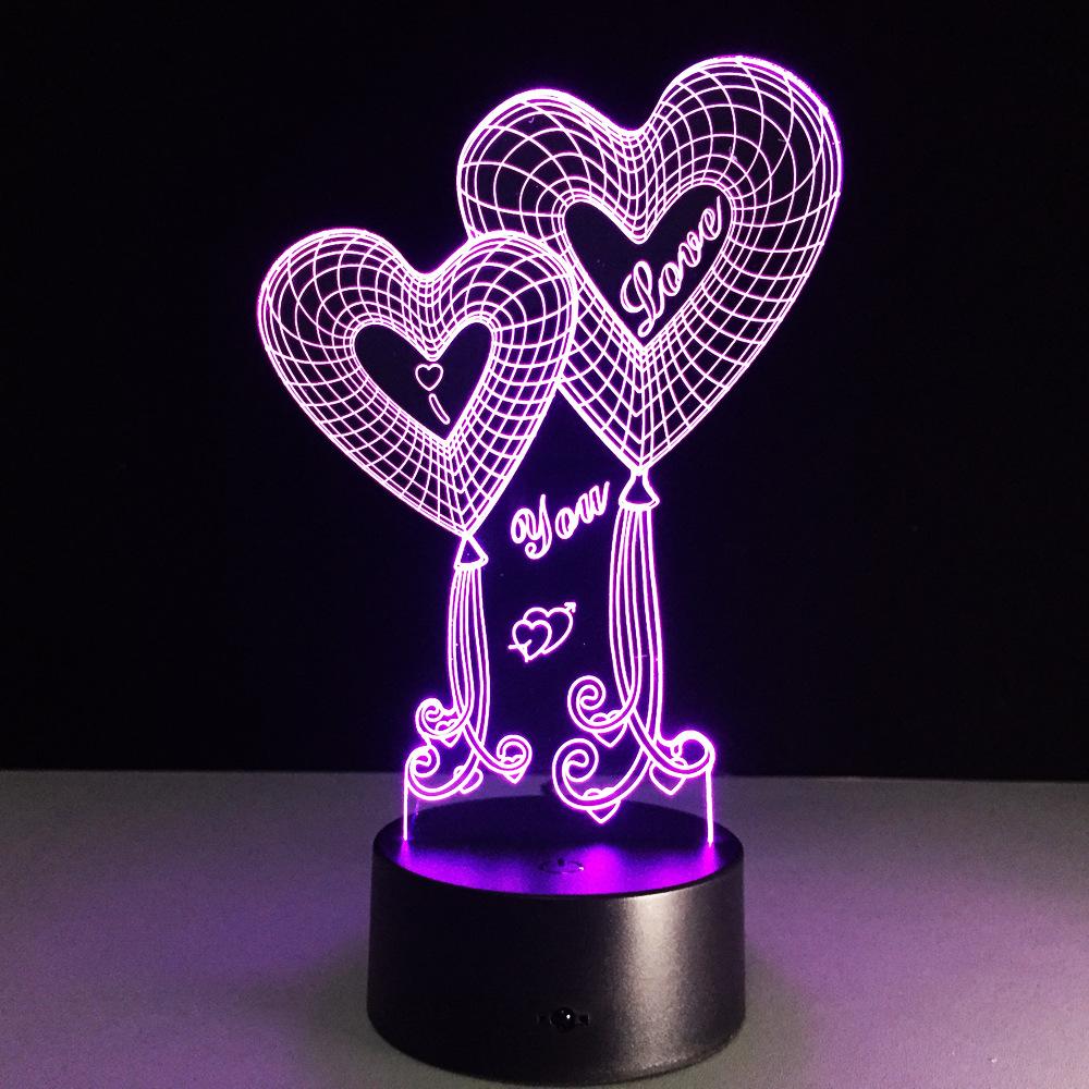 Stylish Love 3D Illusion Lamp