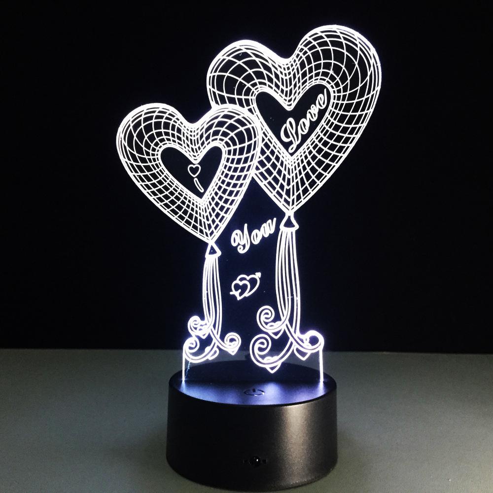 Stylish Love 3D Illusion Lamp
