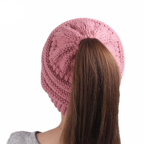 Image of CuteBeanie Soft Knit Ponytail Beanie