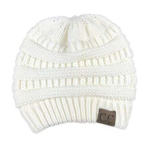 Image of CuteBeanie Soft Knit Ponytail Beanie