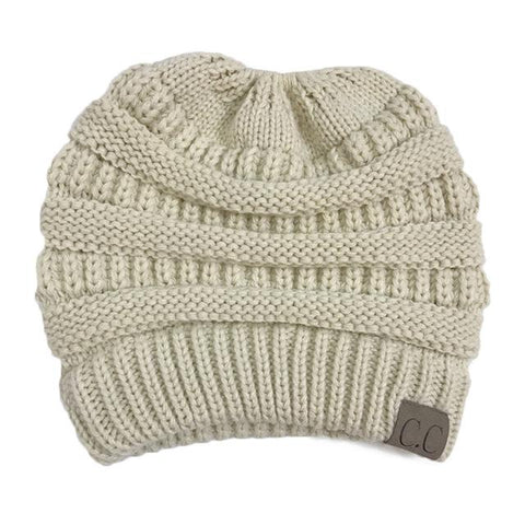 Image of CuteBeanie Soft Knit Ponytail Beanie