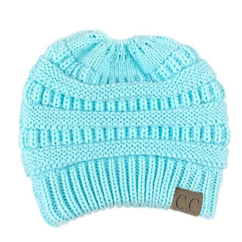 Image of CuteBeanie Soft Knit Ponytail Beanie