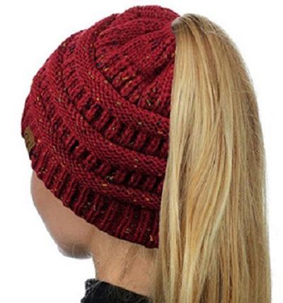 Image of CuteBeanie Soft Knit Ponytail Beanie