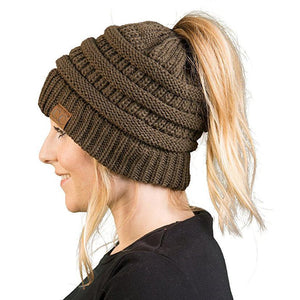 CuteBeanie Soft Knit Ponytail Beanie