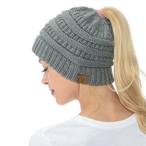 Image of CuteBeanie Soft Knit Ponytail Beanie