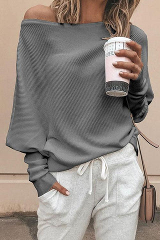 Image of Off Sholder Batwing Sleeve Sweater