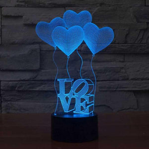 Love Balloons 3D Illusion Lamp