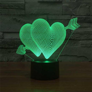 Heartstruck 3D Illusion Lamp - 3D Led Lamps - SlickLamps.com