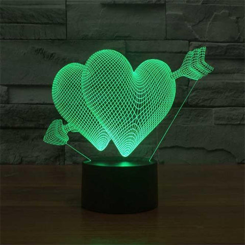 Image of Heartstruck 3D Illusion Lamp - 3D Led Lamps - SlickLamps.com