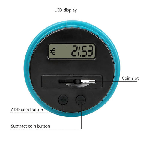 Image of Digital LCD Screen Coin Jar