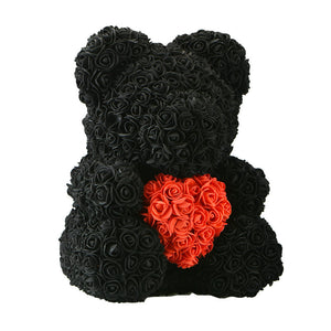 Heart Rose Bear - Black