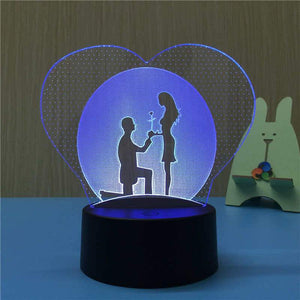 Love Heart Couples 3D Illusion Lamp