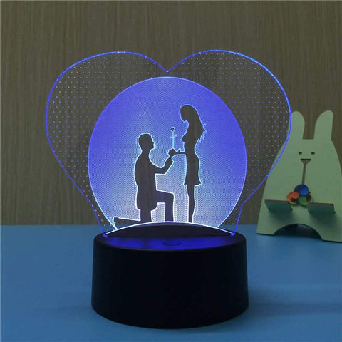 Image of Love Heart Couples 3D Illusion Lamp