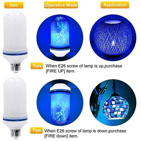 Image of LED Flame Effect Flickering Fire Light Bulb with Gravity Sensor - SlickDecor.com