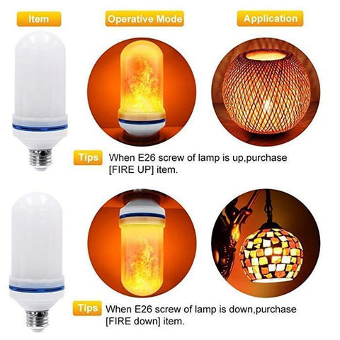 Image of LED Flame Effect Flickering Fire Light Bulb with Gravity Sensor - SlickDecor.com