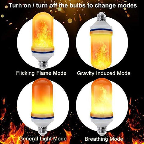 Image of LED Flame Effect Flickering Fire Light Bulb with Gravity Sensor - SlickDecor.com