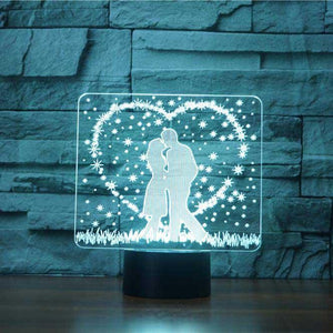 Passionate Kiss 3D Illusion Lamp - 3D Led Lamps - SlickLamps.com