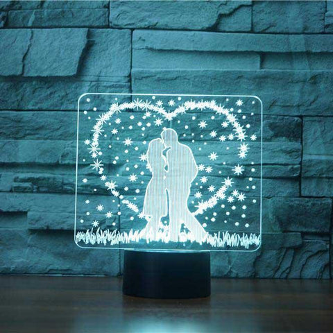 Image of Passionate Kiss 3D Illusion Lamp - 3D Led Lamps - SlickLamps.com