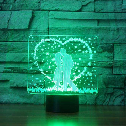 Image of Passionate Kiss 3D Illusion Lamp - 3D Led Lamps - SlickLamps.com