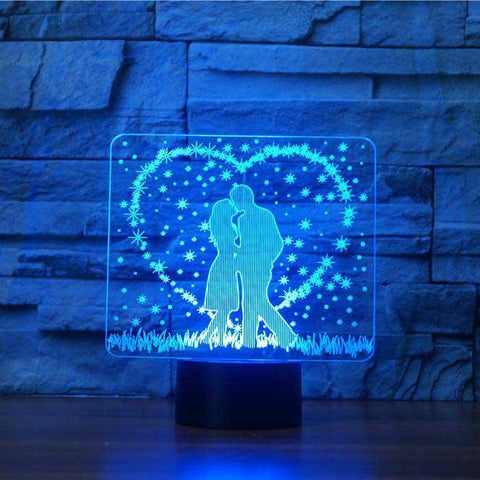 Image of Passionate Kiss 3D Illusion Lamp - 3D Led Lamps - SlickLamps.com