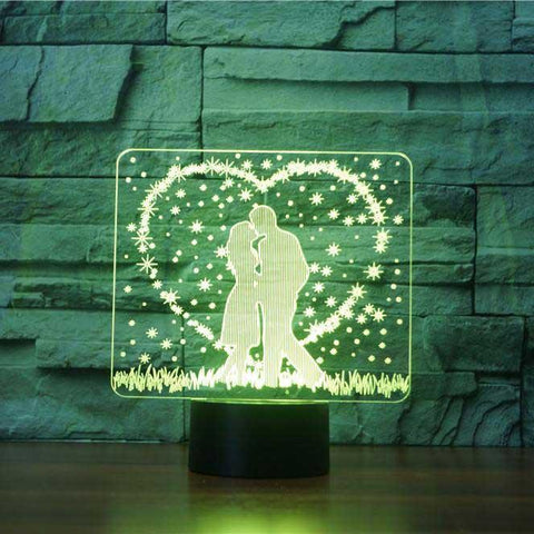 Image of Passionate Kiss 3D Illusion Lamp - 3D Led Lamps - SlickLamps.com