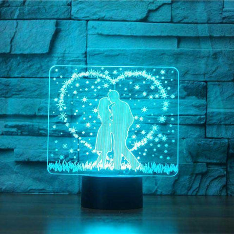 Image of Passionate Kiss 3D Illusion Lamp - 3D Led Lamps - SlickLamps.com