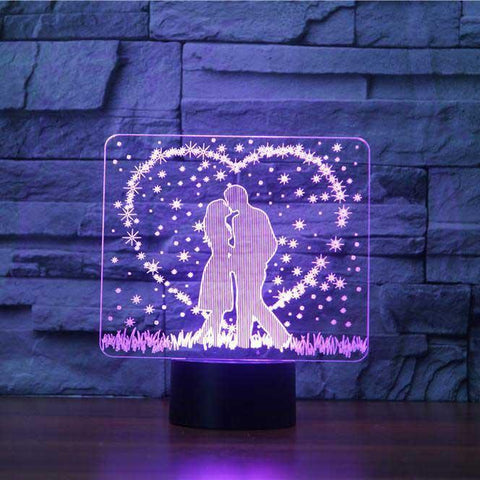 Image of Passionate Kiss 3D Illusion Lamp - 3D Led Lamps - SlickLamps.com