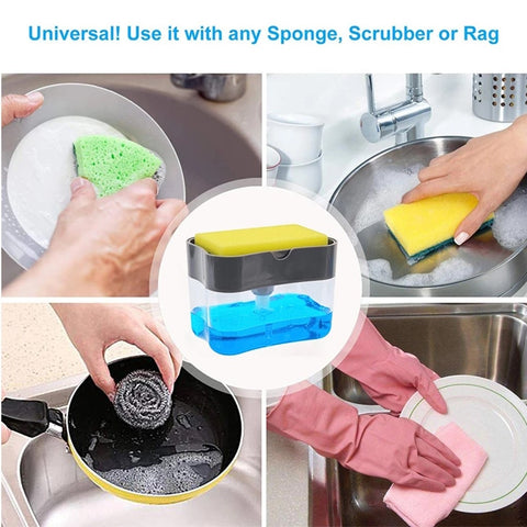 Image of 2-in-1 Sponge Box With Soap Dispenser